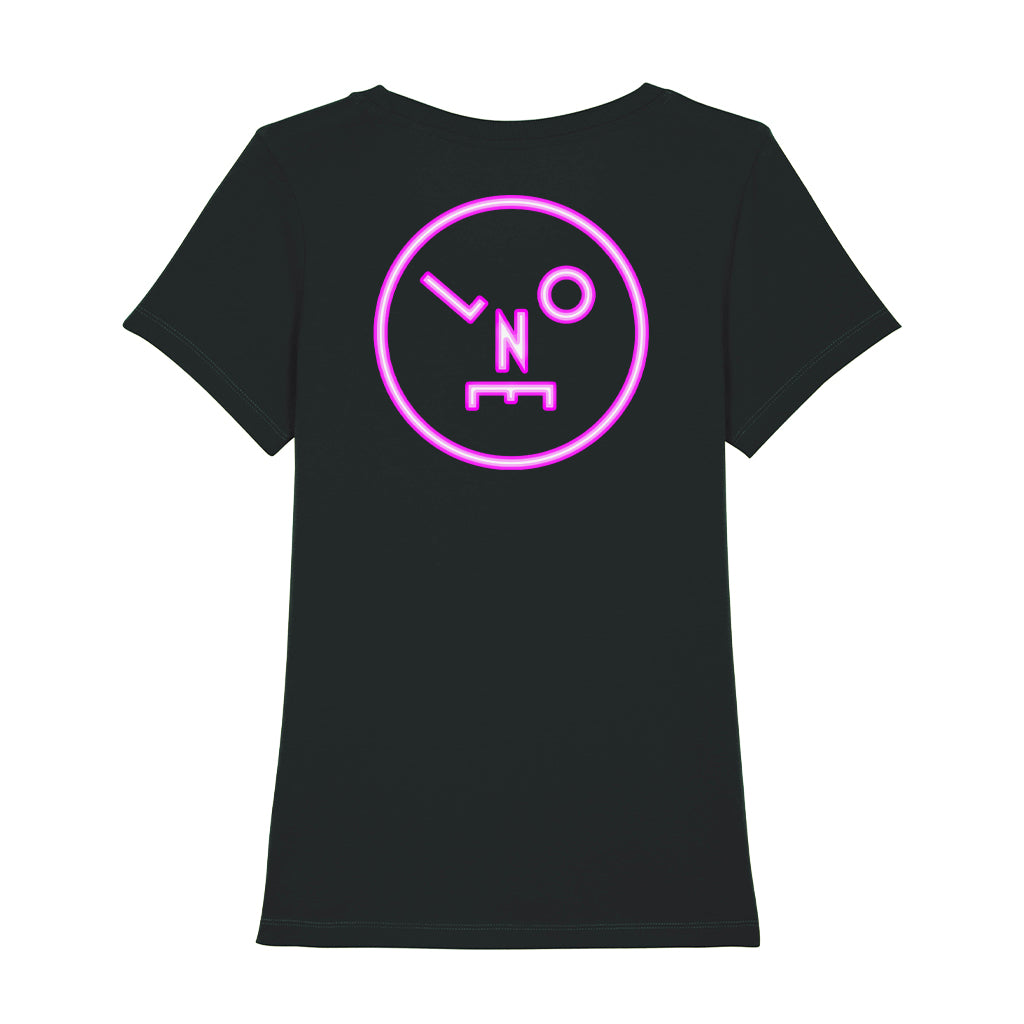 LNOE Circle Logo Back Print Women's Iconic Fitted T-Shirt-LNOE-Essential Republik