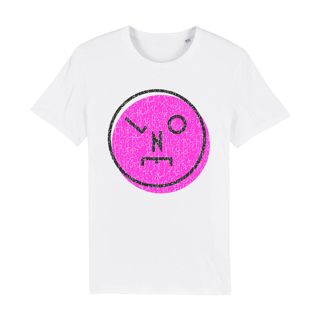 LNOE Circle Logo Distressed Pink Unisex Organic T-Shirt-LNOE-Essential Republik