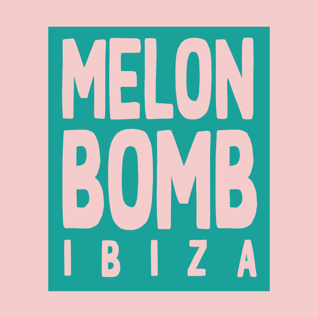 Melon Bomb Square Logo And Logo Front And Back Print Women's Iconic Fitted T-Shirt-Melon Bomb-Essential Republik