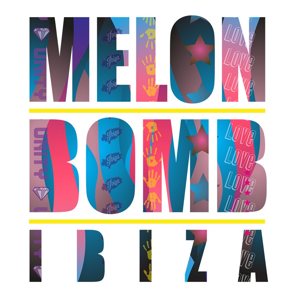 Melon Bomb Ibiza 2021 Dark Logo Front And Back Print Men's Organic T-Shirt-Melon Bomb-Essential Republik