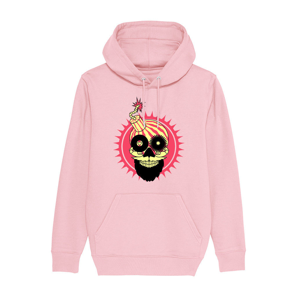 Melon Bomb Pink Skull Logo Unisex Cruiser Iconic Hoodie-Melon Bomb-Essential Republik