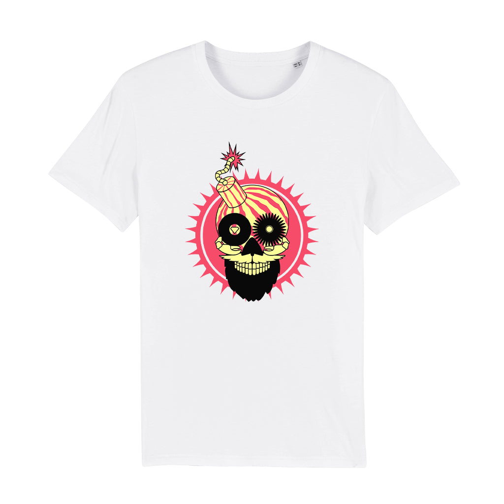 Melon Bomb Pink Skull Logo Men's Organic T-Shirt-Melon Bomb-Essential Republik