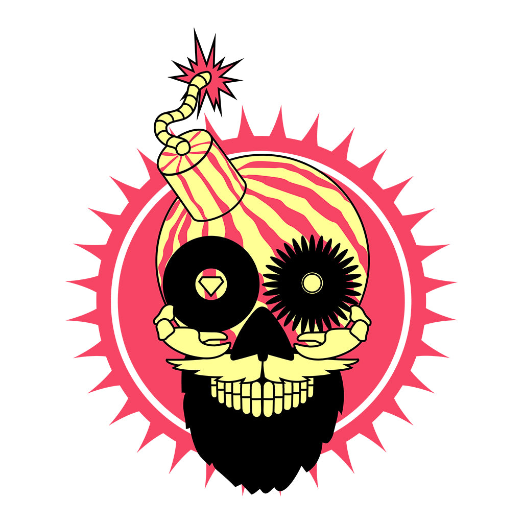 Melon Bomb Pink Skull Logo Unisex Cruiser Iconic Hoodie-Melon Bomb-Essential Republik