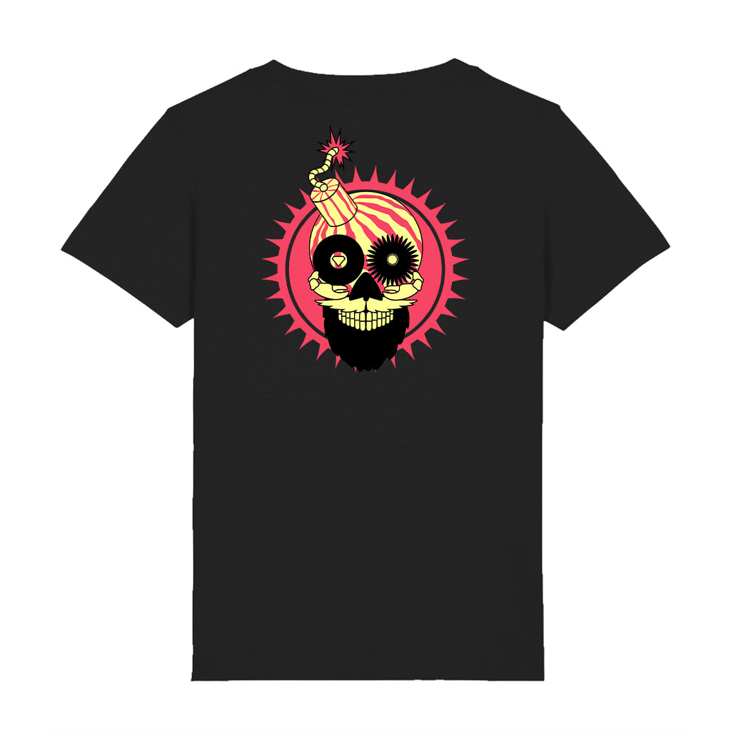 Melon Bomb Pink Logo Front And Back Print Kid's Organic T-Shirt-Melon Bomb-Essential Republik