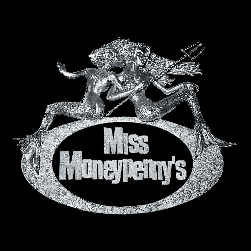 Miss Moneypenny's Silver Mermaid Logo Men's V-Neck T-Shirt-Miss Moneypenny's-Essential Republik