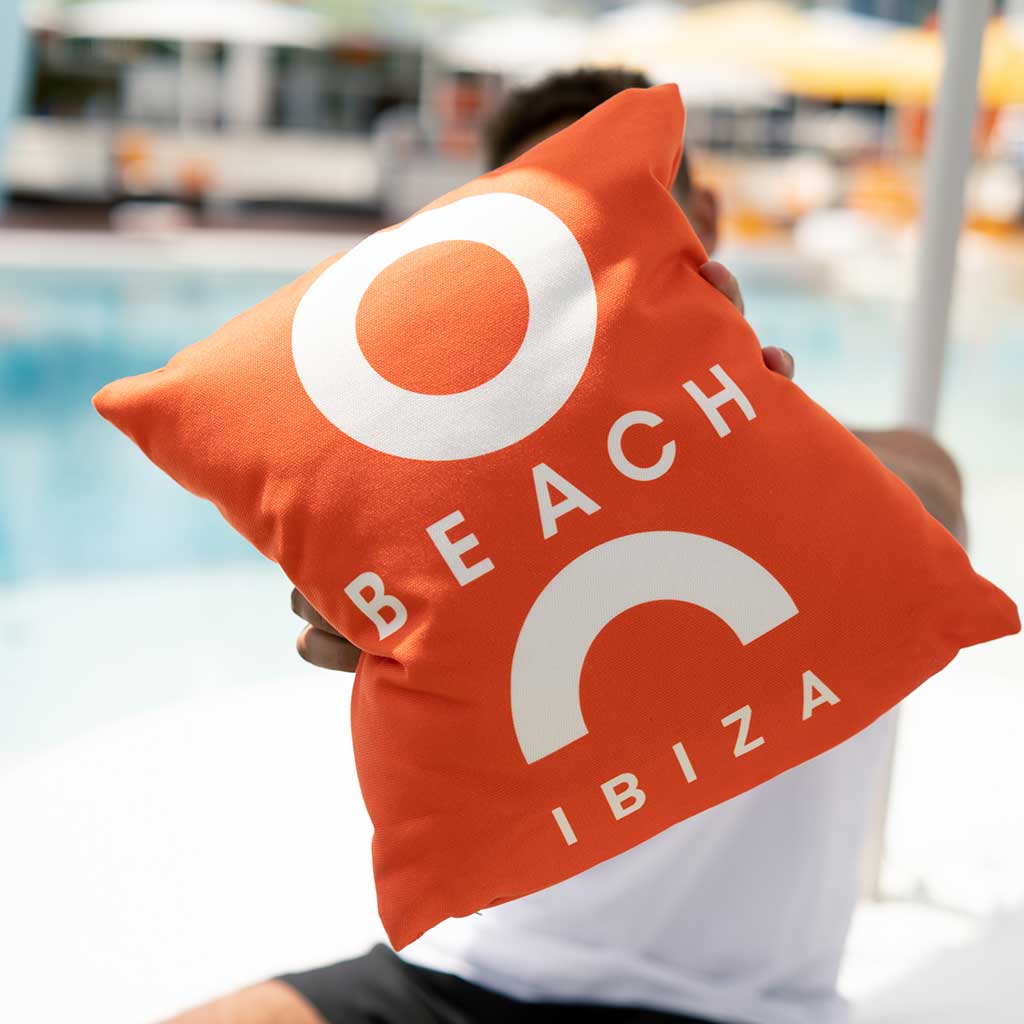O Beach White Logo Cushion-O Beach-Essential Republik