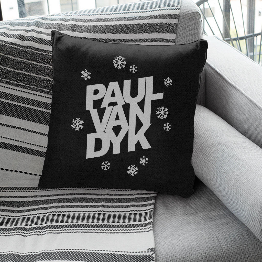 Paul van Dyk Grey Christmas Logo Cushion-Paul van Dyk-Essential Republik