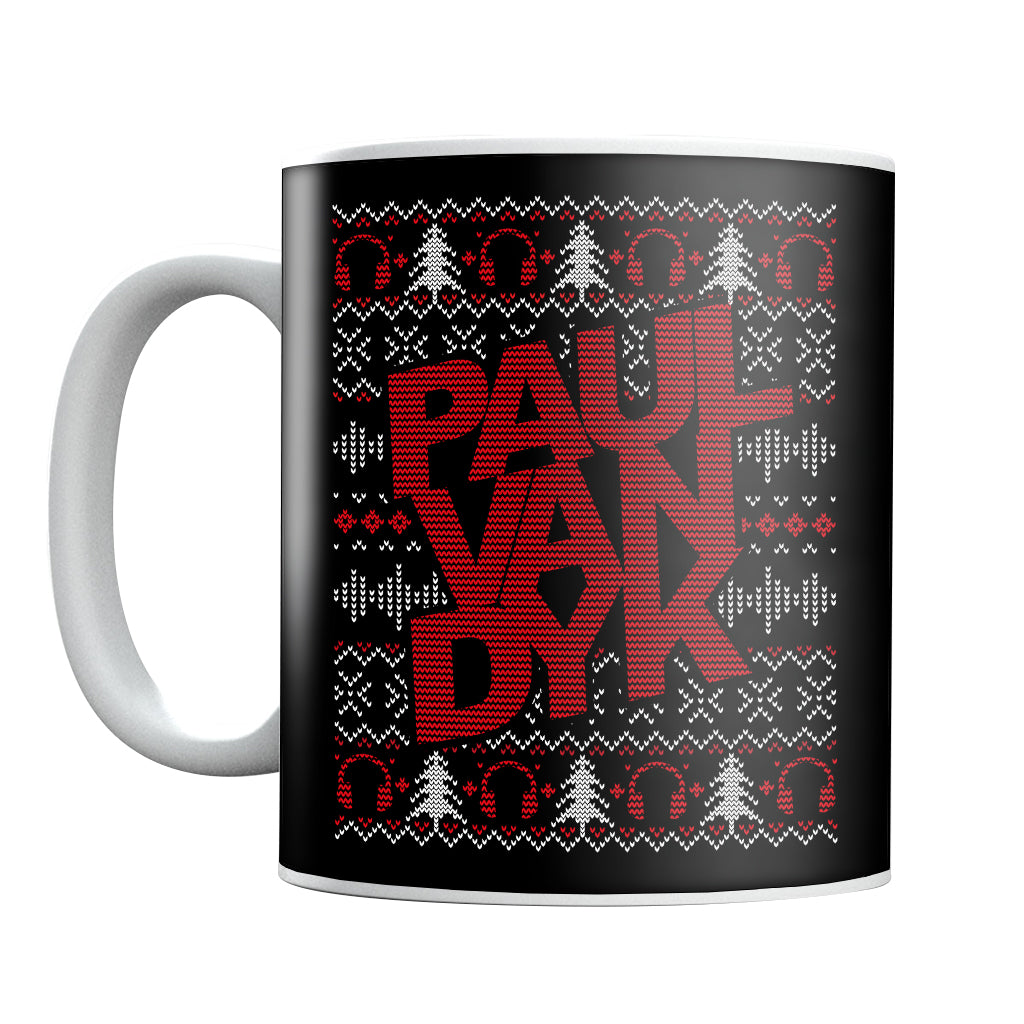 Paul van Dyk Red Christmas Knit Pattern Mug-Paul van Dyk-Essential Republik