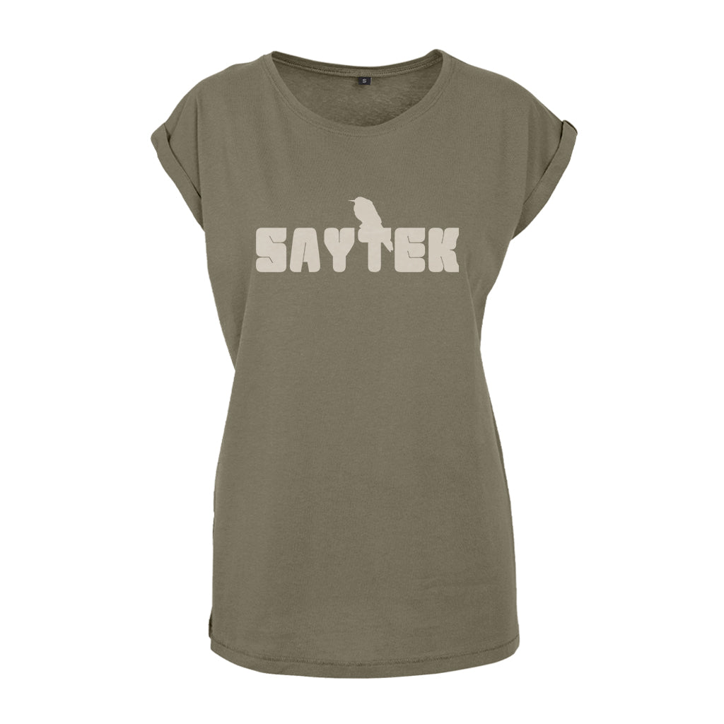 SAYTEK Beige Logo Women's Casual T-Shirt-SAYTEK-Essential Republik