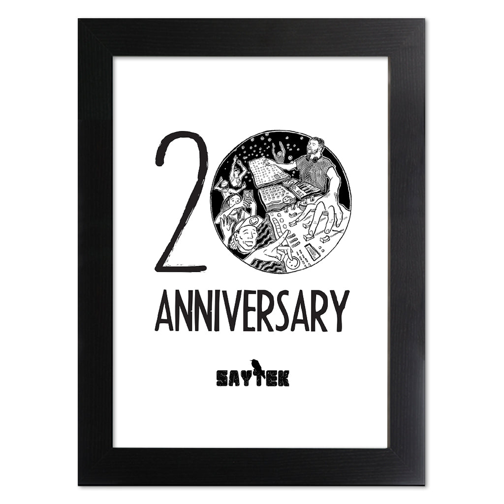 SAYTEK 20th Anniversary B&W Version A3 Print (framed or unframed)-SAYTEK-Essential Republik