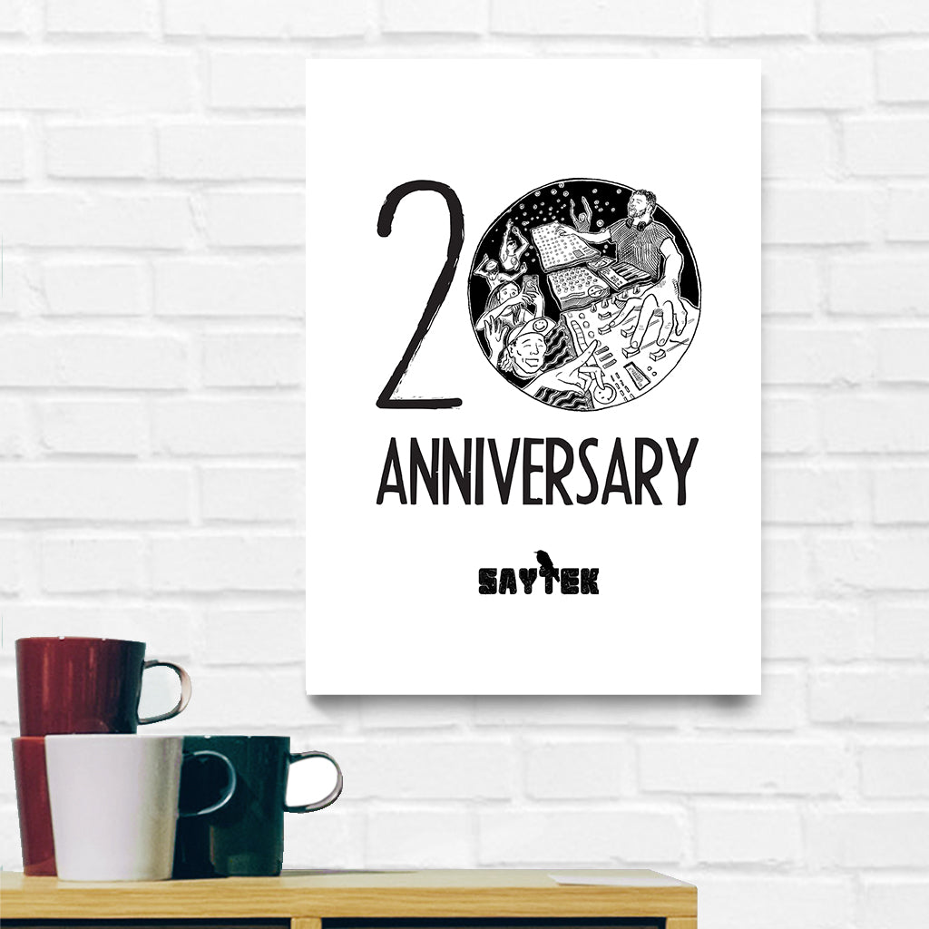 SAYTEK 20th Anniversary B&W Version A3 Print (framed or unframed)-SAYTEK-Essential Republik