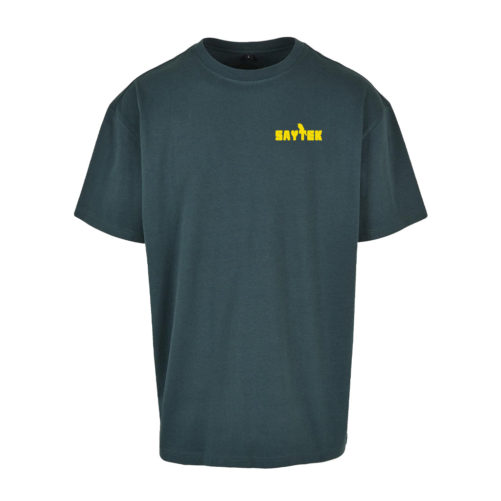 20 Years Of SAYTEK Yellow Version Front And Back Print Men's Heavy Oversized T-Shirt-SAYTEK-Essential Republik