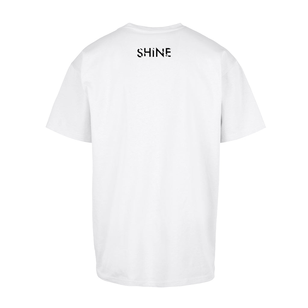 Shine Ibiza Black Logo Front And Back Print Men's Heavy Oversized T-Shirt-Shine-Essential Republik