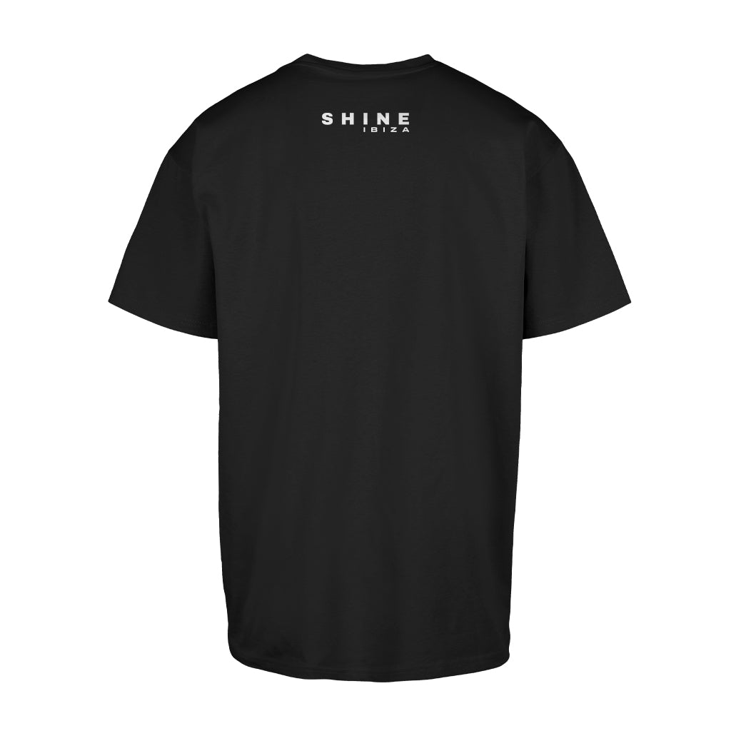 Shine Ibiza White Circle Logo Front And Back Print Men's Heavy Oversized T-Shirt-Shine-Essential Republik