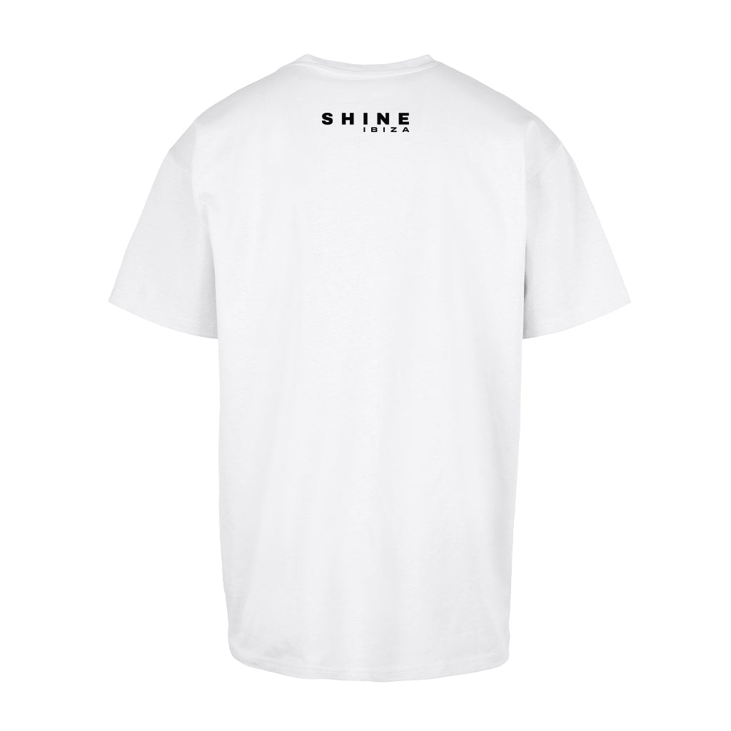 Shine Ibiza Black Circle Logo Front And Back Print Men's Heavy Oversized T-Shirt-Shine-Essential Republik
