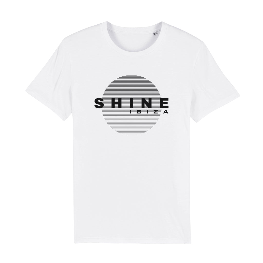 Shine Ibiza Black Circle Logo Front And Back Print Unisex Organic T-Shirt-Shine-Essential Republik