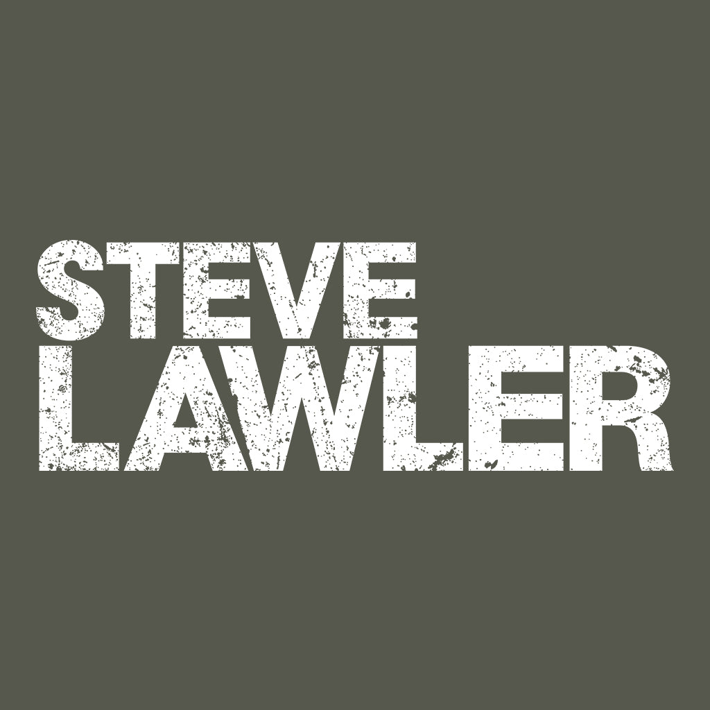 Steve Lawler Distressed White Logo Unisex Organic T-Shirt-Steve Lawler-Essential Republik