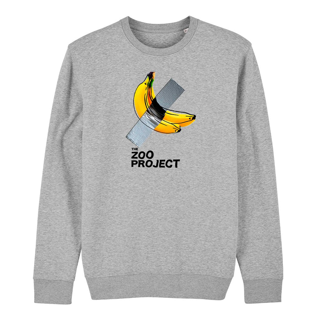 Taped Banana Black Text Unisex Iconic Sweatshirt-The Zoo Project-Essential Republik