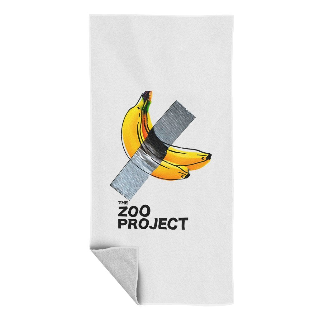 Taped Banana Black Text Beach Towel-The Zoo Project-Essential Republik