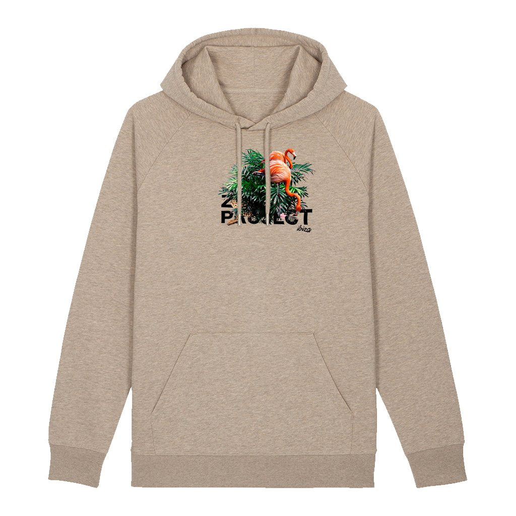 Flamingos And Snake Black Text Men's Flyer Iconic Hoodie-The Zoo Project-Essential Republik