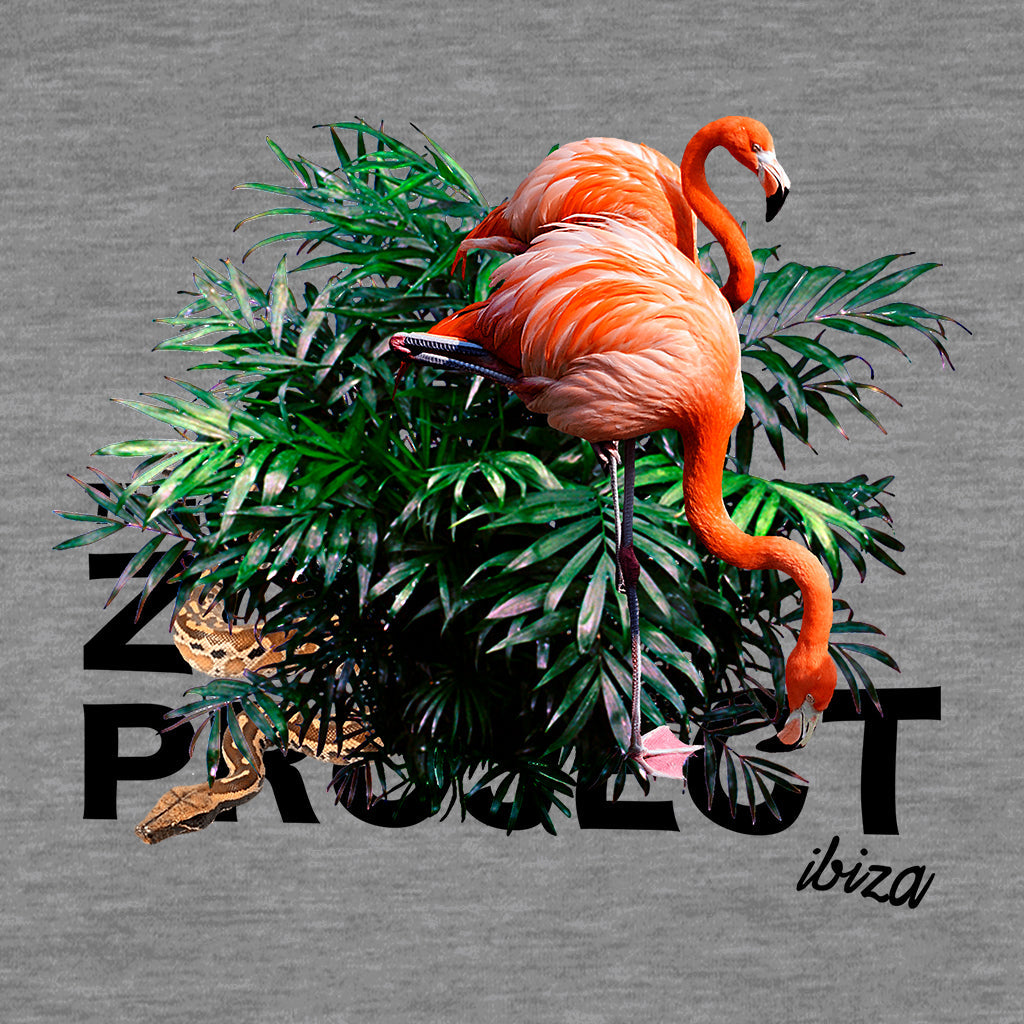Flamingos And Snake Black Text Women's Iconic Fitted T-Shirt-The Zoo Project-Essential Republik