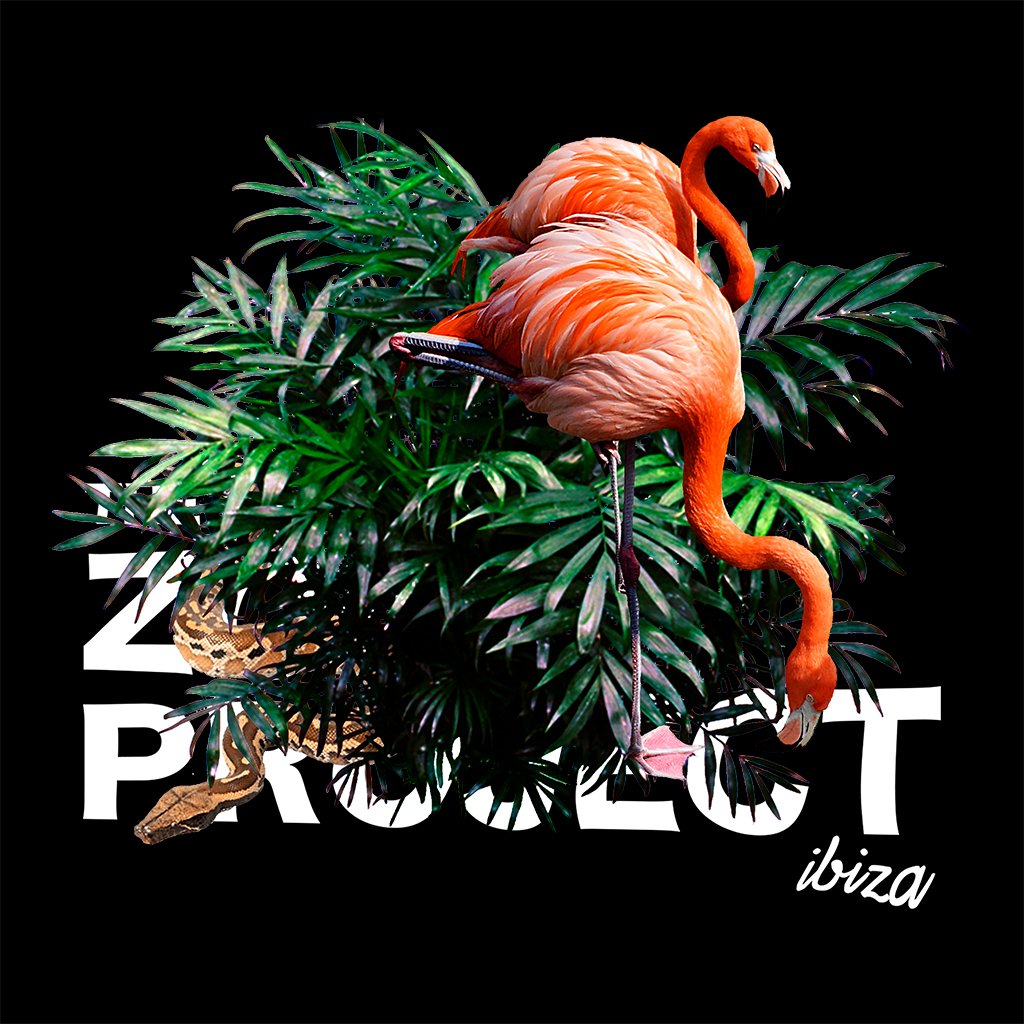 Flamingos And Snake White Text Women's Casual T-Shirt-The Zoo Project-Essential Republik