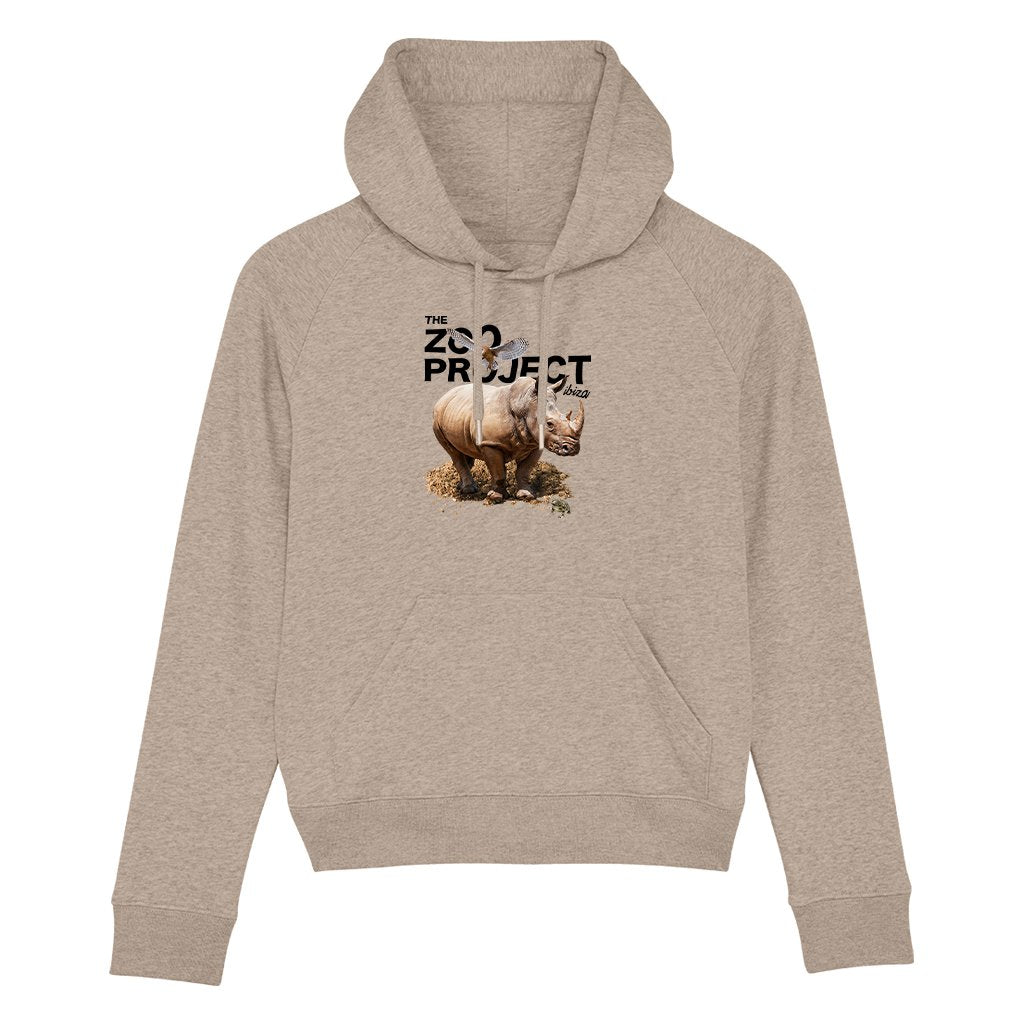 Rhinoceros Owl And Toad Black Text Women's Trigger Iconic Hoodie-The Zoo Project-Essential Republik