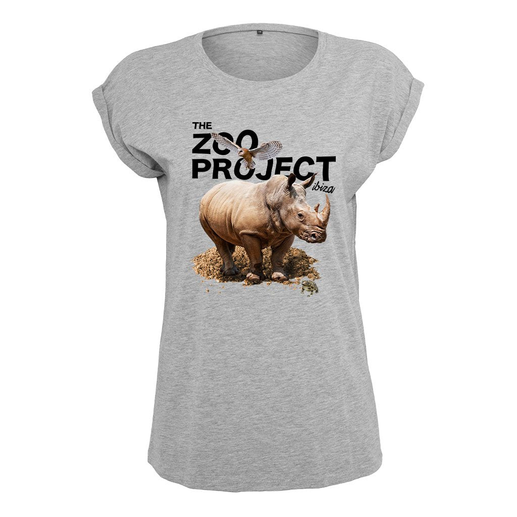 Rhinoceros Owl And Toad Black Text Women's Casual T-Shirt-The Zoo Project-Essential Republik