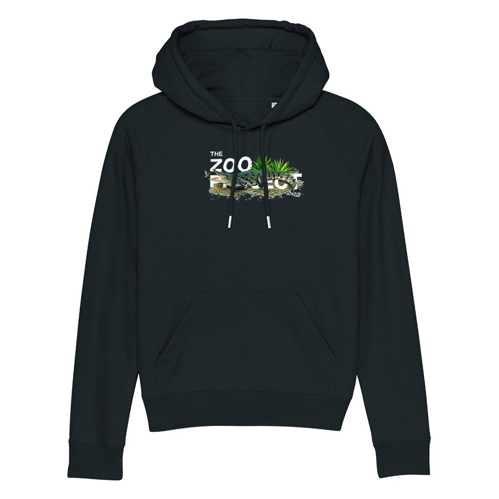 Crocodile And Humming Bird White Text Women's Trigger Iconic Hoodie-The Zoo Project-Essential Republik