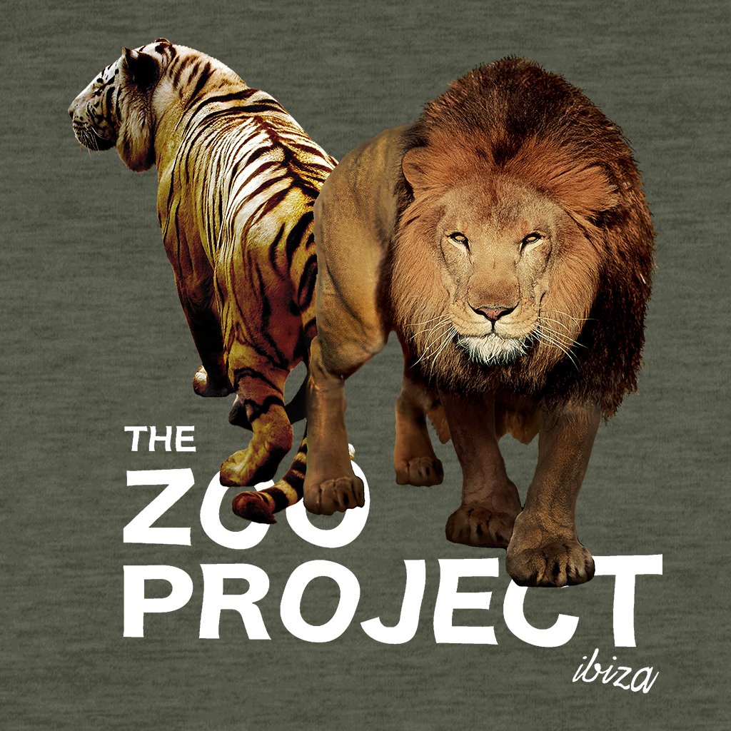 Tiger And Lion White Text Unisex Iconic Sweatshirt-The Zoo Project-Essential Republik