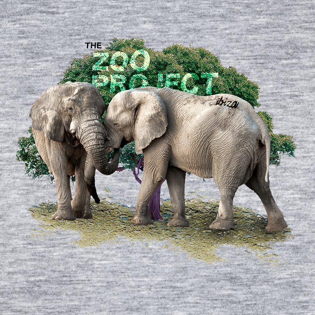Elephants Black Text Men's V-Neck T-Shirt-The Zoo Project-Essential Republik