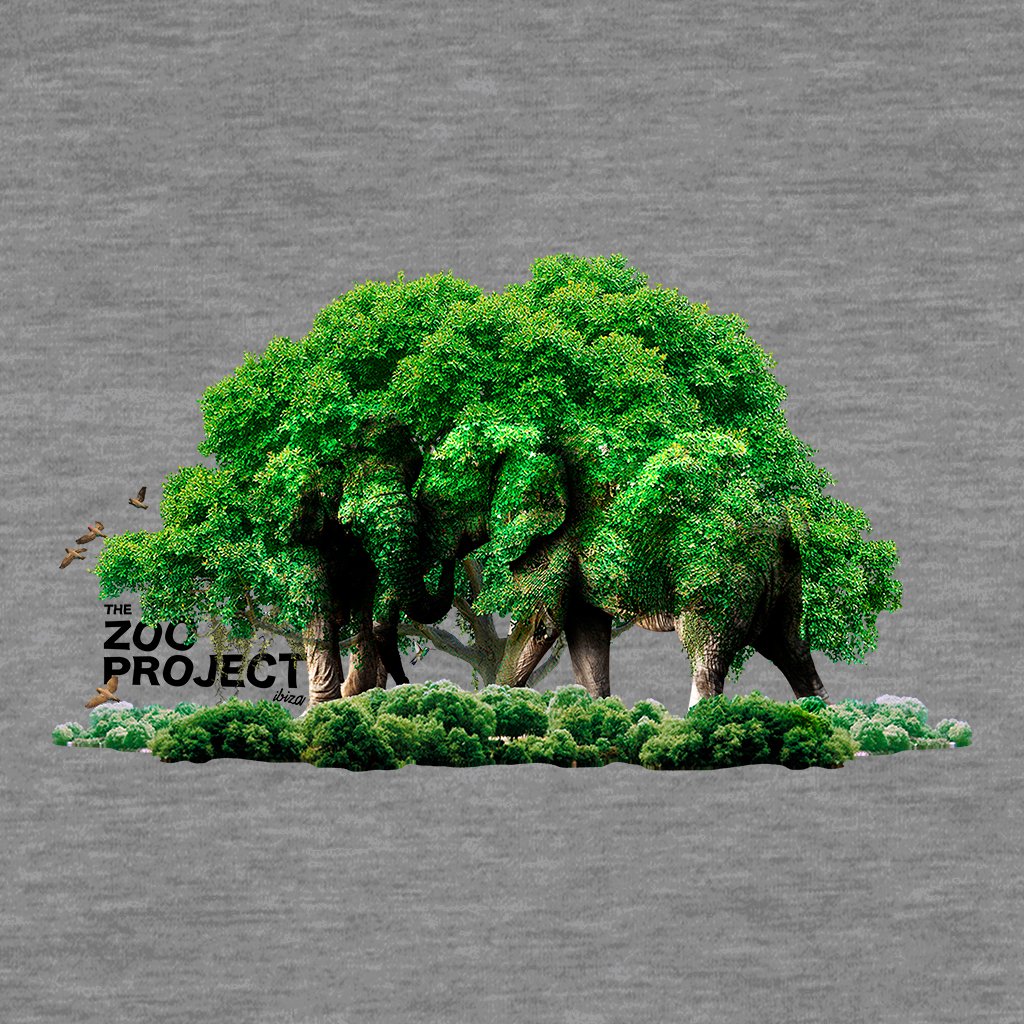 Camouflaged Elephants Black Text Men's Organic T-Shirt-The Zoo Project-Essential Republik