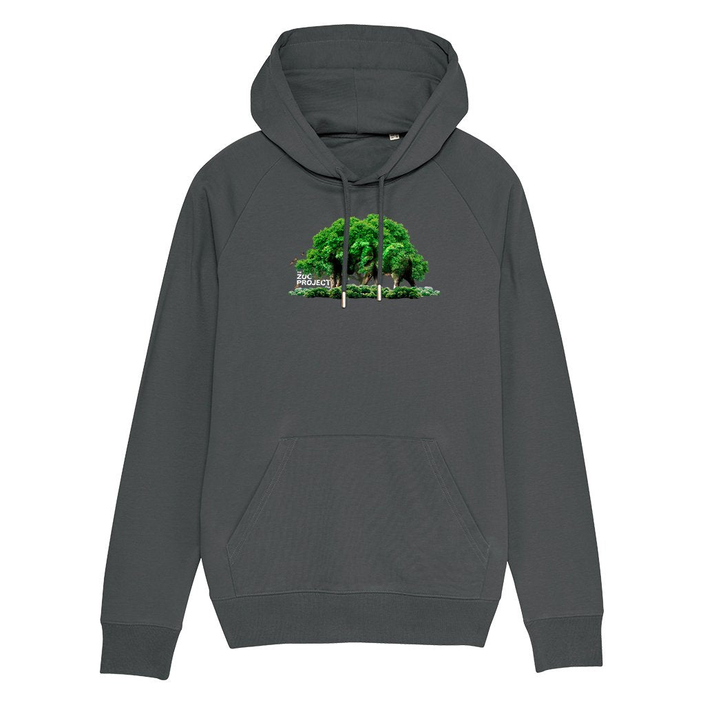 Camouflaged Elephants White Text Men's Flyer Iconic Hoodie-The Zoo Project-Essential Republik