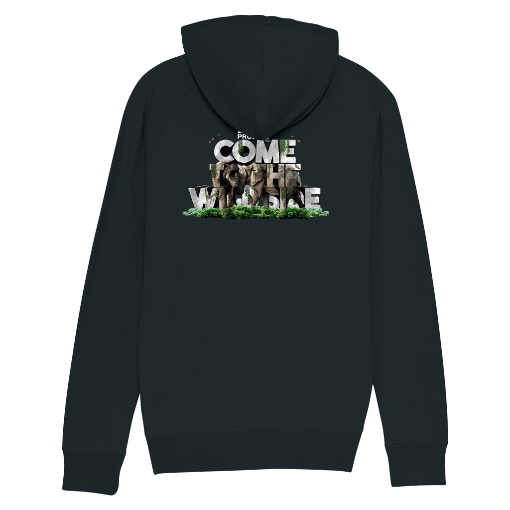 Come To The Wild Side White Text Front And Back Print Men's Flyer Iconic Hoodie-The Zoo Project-Essential Republik