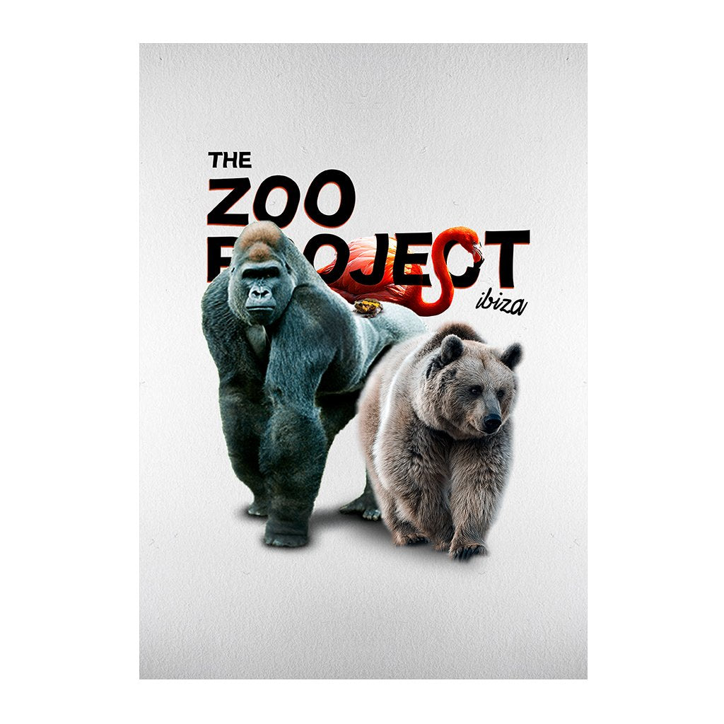 Gorilla Toad Flamingo And Bear A3 Framed Print-The Zoo Project-Essential Republik