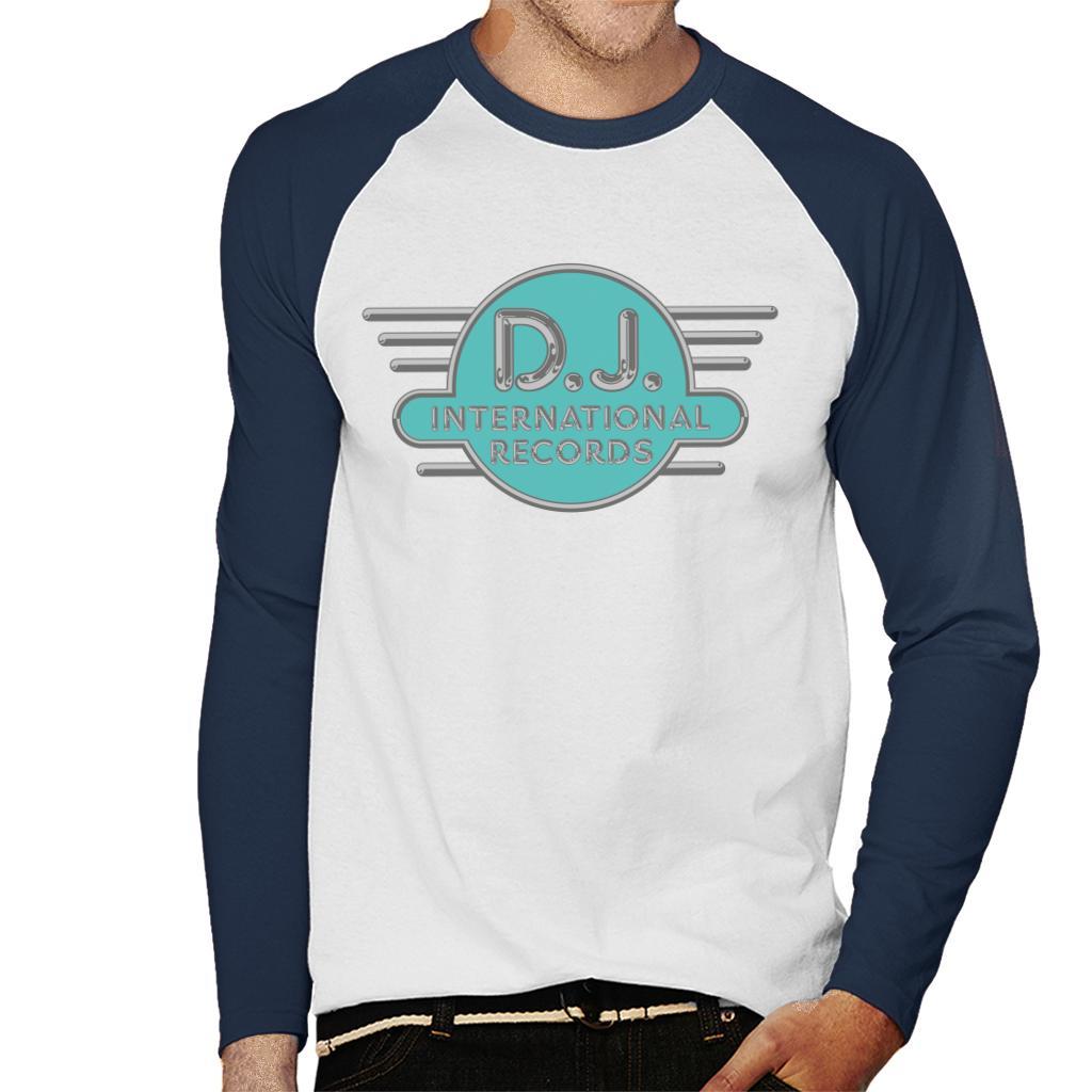 DJ International Records Cyan Logo Men's Baseball Long Sleeved T-Shirt-DJ International-Essential Republik