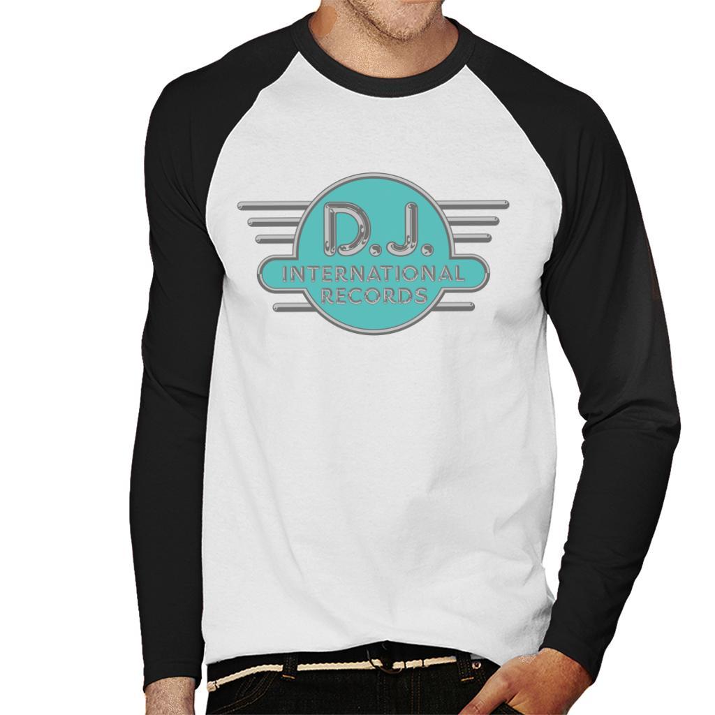 DJ International Records Cyan Logo Men's Baseball Long Sleeved T-Shirt-DJ International-Essential Republik
