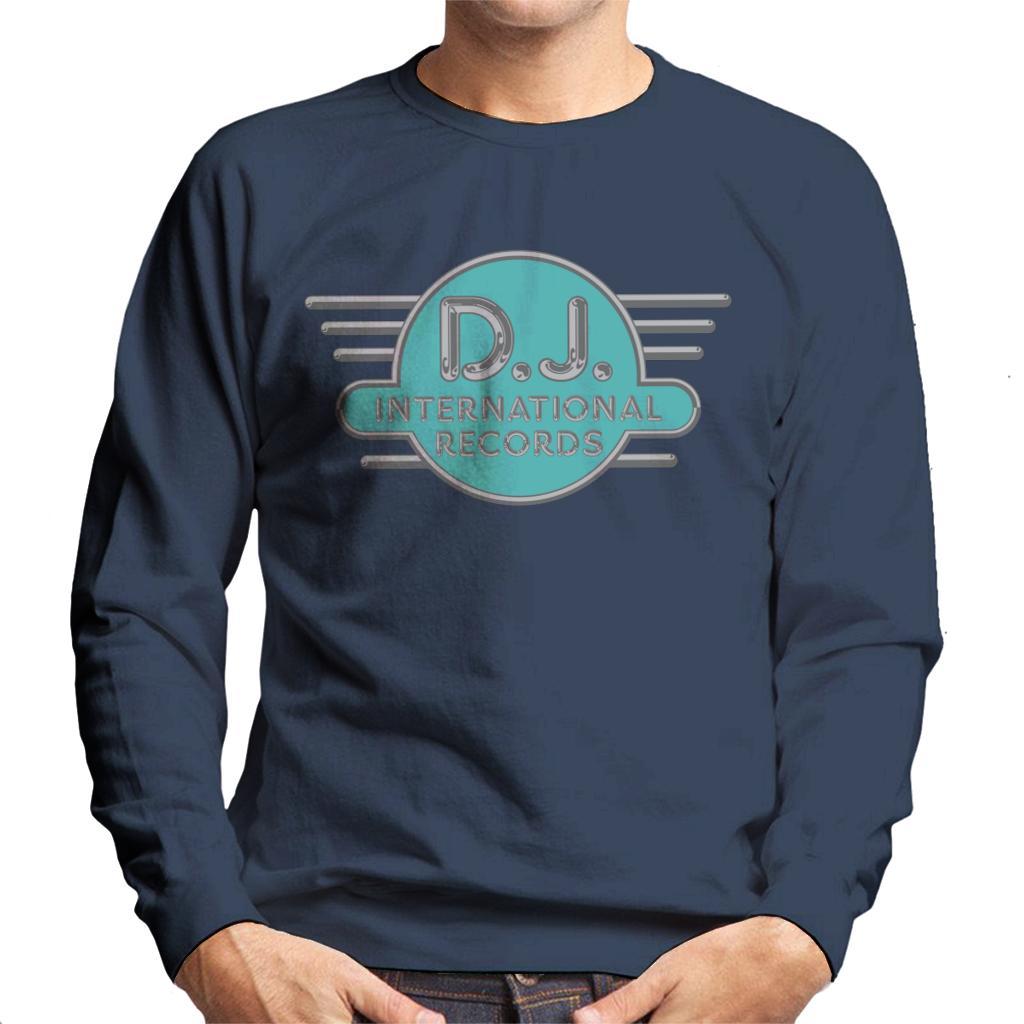 DJ International Records Cyan Logo Men's Sweatshirt-DJ International-Essential Republik