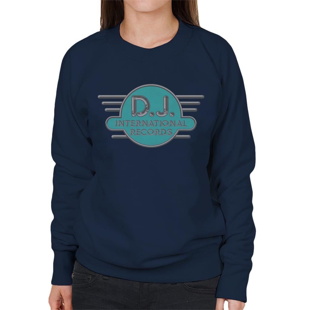 DJ International Records Cyan Logo Women's Sweatshirt-DJ International-Essential Republik