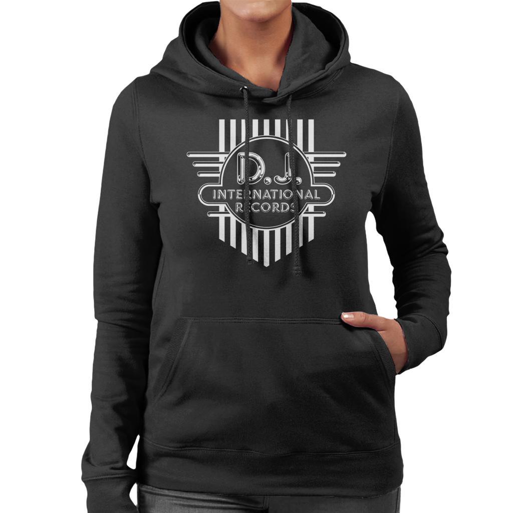 DJ International Records Cross Logo Women's Hooded Sweatshirt-DJ International-Essential Republik