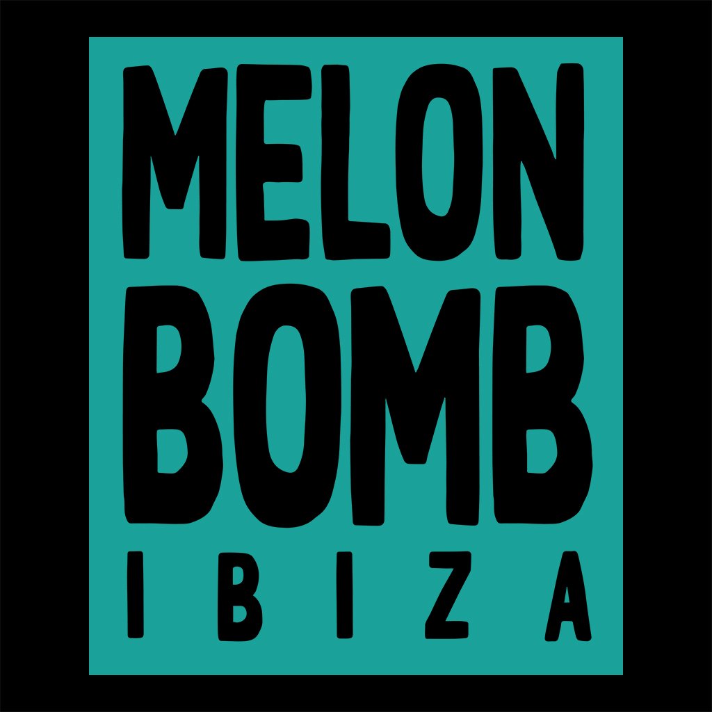 Melon Bomb Square Logo And Text Front And Back Print Men's Organic T-Shirt-Melon Bomb-Essential Republik