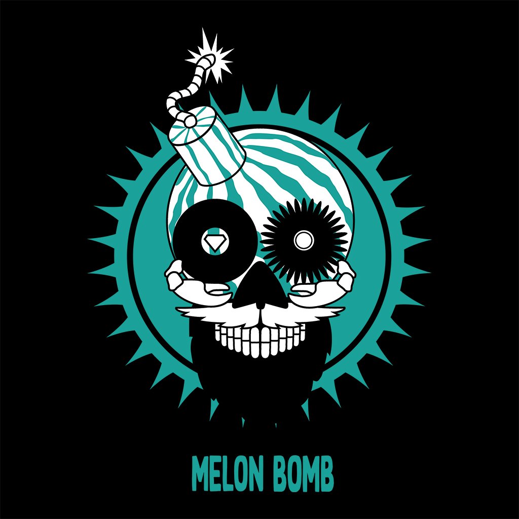 Melon Bomb Small Logo And Text Front And Back Print Men's Organic T-Shirt-Melon Bomb-Essential Republik