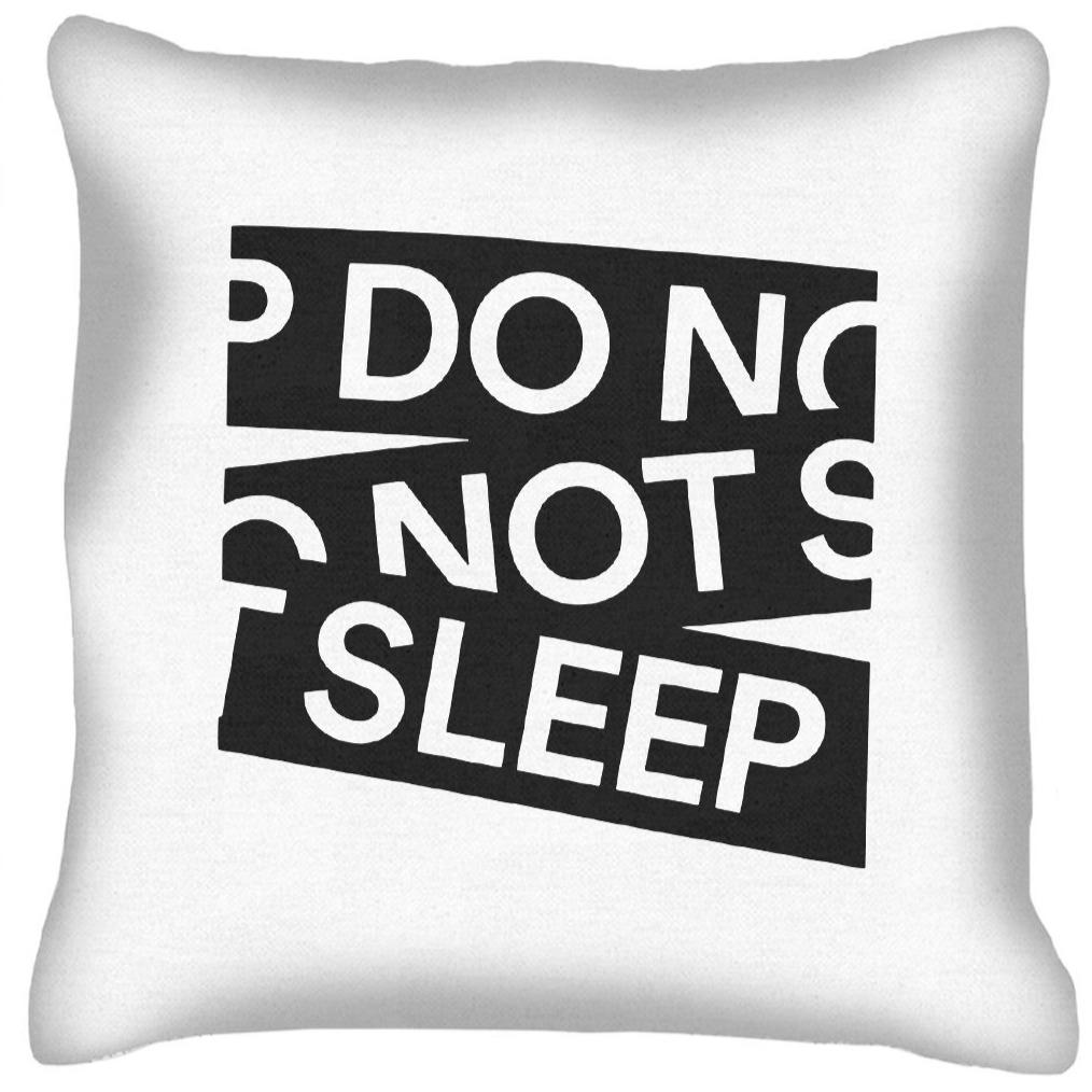 Do Not Sleep Black Tape Logo Print Cushion-Do Not Sleep-Essential Republik