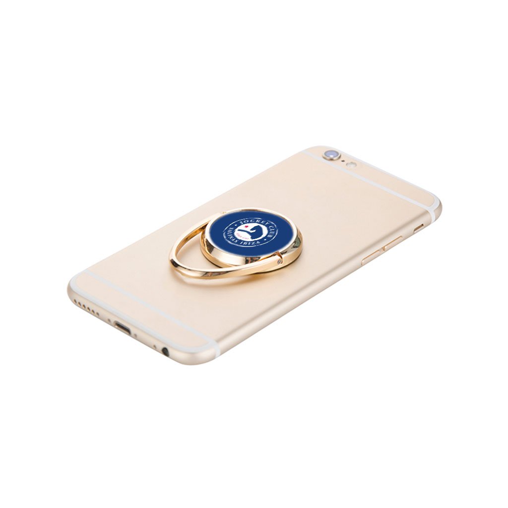 Jockey Club White Badge Rotating Phone Ring in Gold-Jockey Club-Essential Republik