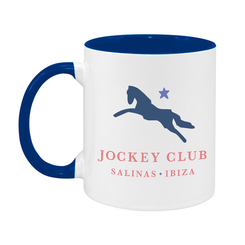 Jockey Club Salinas Ibiza Navy And Light Blue Logo Two Colour Mug-Jockey Club-Essential Republik