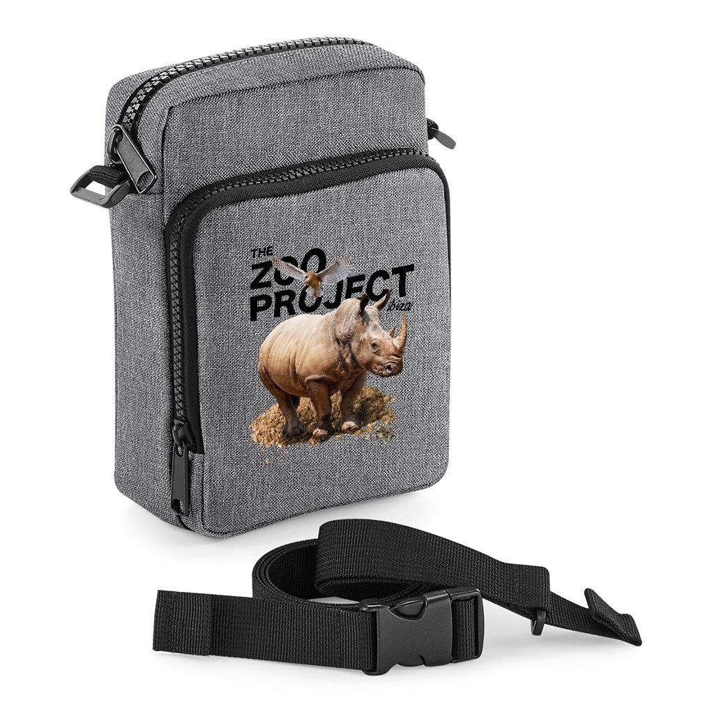 Rhinoceros Owl And Toad Black Text Multi-Pocket Belt Bag-The Zoo Project-Essential Republik