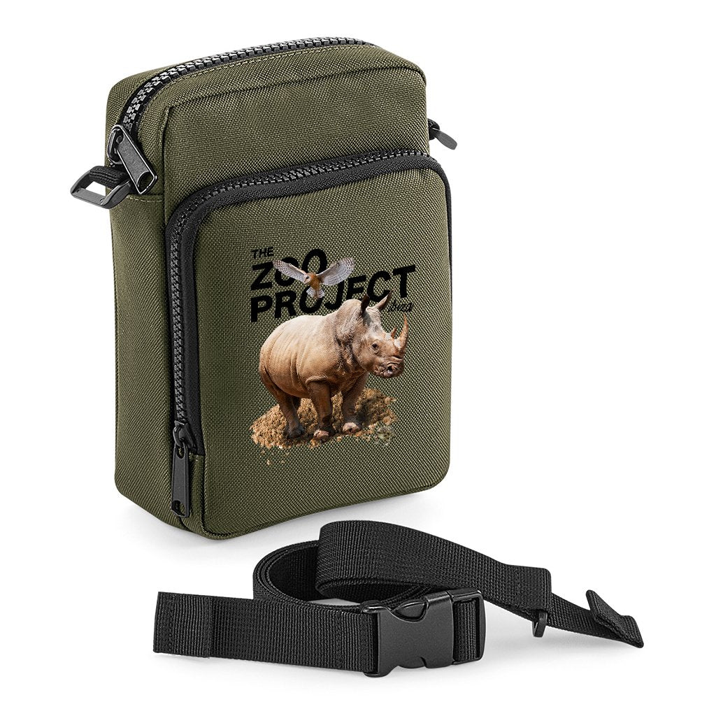 Rhinoceros Owl And Toad Black Text Multi-Pocket Belt Bag-The Zoo Project-Essential Republik