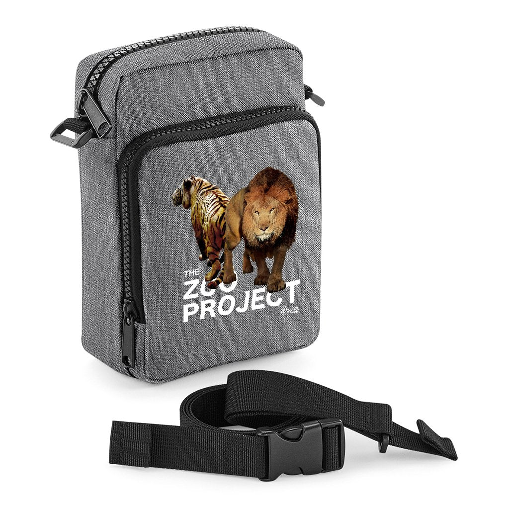 Tiger And Lion White Text Multi-Pocket Belt Bag-The Zoo Project-Essential Republik