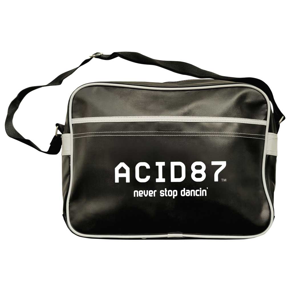 Acid87 Never Stop Dancing Large White Logo Retro Messenger Bag-Acid87-Essential Republik