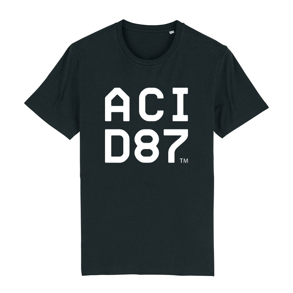 Acid87 White Boxed Logo Unisex Organic T-Shirt-Acid87-Essential Republik